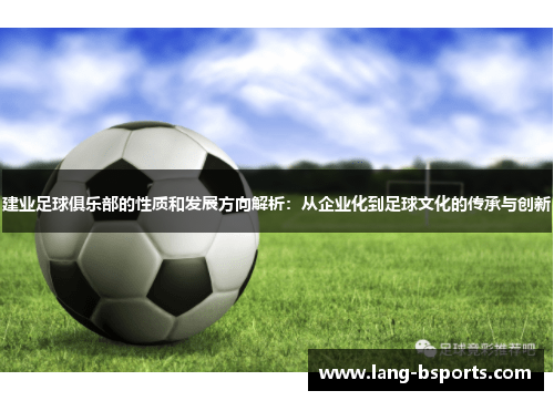 建业足球俱乐部的性质和发展方向解析：从企业化到足球文化的传承与创新