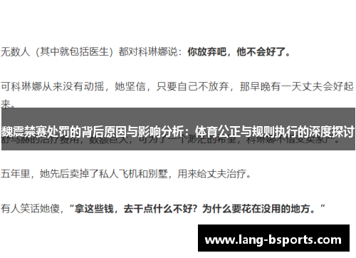 魏震禁赛处罚的背后原因与影响分析:体育公正与规则执行的深度探讨 魏震禁赛处罚的背后原因与影响分析:体育公正与规则执行的深度探讨